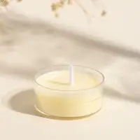 Чайная свеча ароматическая "Круглая" бледно-жёлтая, аромат фрезия 3,8х3,8х1,8 см