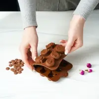 Форма для конфет и шоколада Доляна &laquo;Животные. Любовь&raquo;, силикон, 20.6&times;10.5&times;1.4 см, 15 ячеек, коричневая