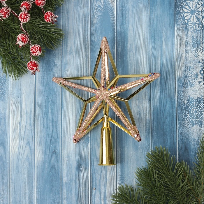 Наконечник Наконечник "Звезда" объем блеск, 15х17 см, золото