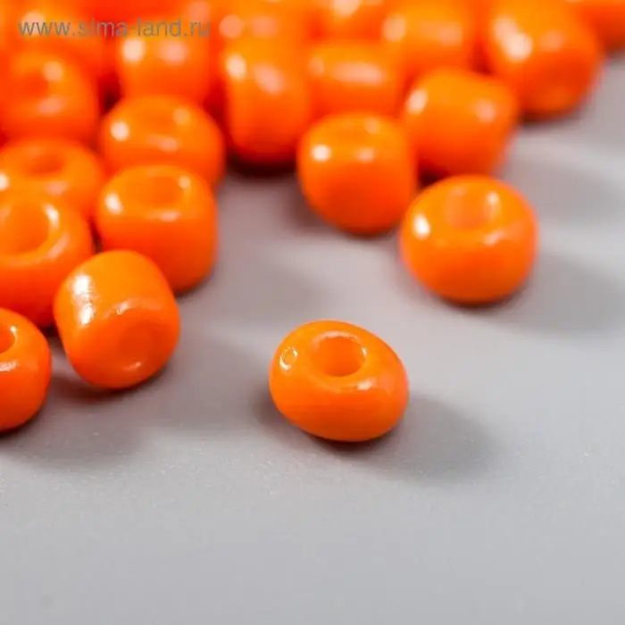 Бисер круглый 6/0  Бисер круглый 6/0 "Оранжевый" 20 гр
