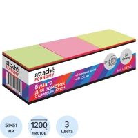 Стикеры  с клеев.краем 51x51 мм, 100л в блоке, неон 12 бл