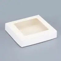 Контейнер навынос, с окном, белый, 20&times;20&times;4 см