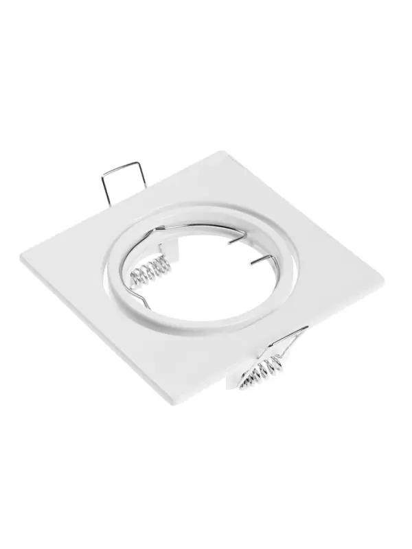 Светильник встраиваемый под лампу MR-16, поворотный, квадратный, металлический, белый