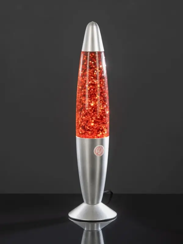 Лава - лампа RISALUX &laquo;Блёстки&raquo;, Е14, 30 Вт, от сети 220 В, серебристая, 34&times;8.5&times;8.5 см