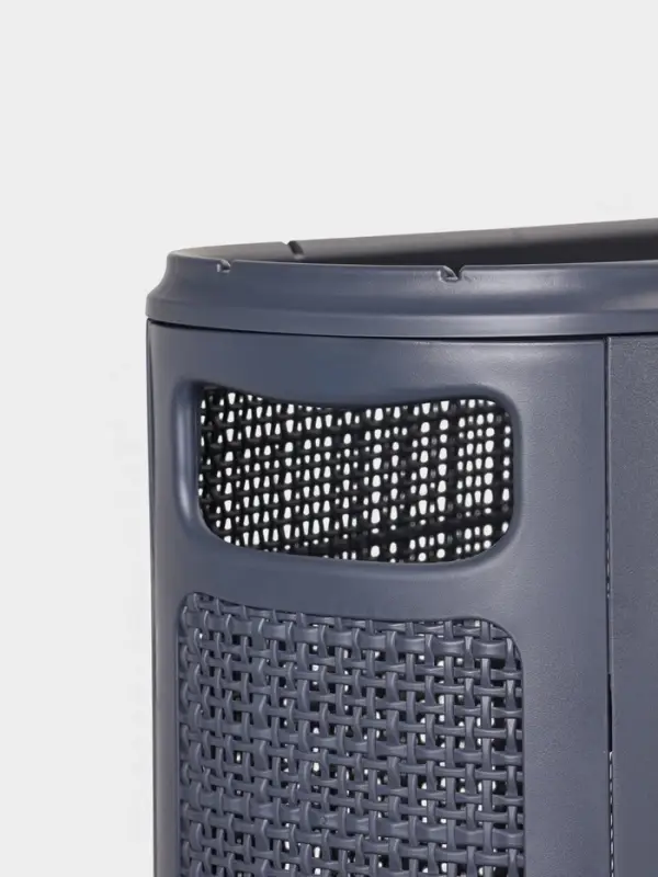 Плетёная корзина для белья с крышкой "Лён" 60л 43&times;20&times;80см, цвет графит