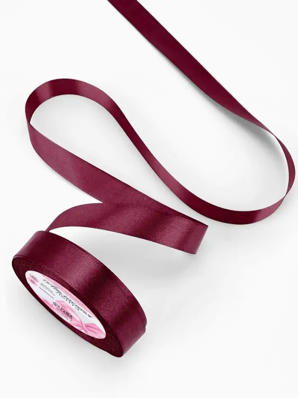 Лента атласная, 20 мм, 23&plusmn;1 м, винная №165