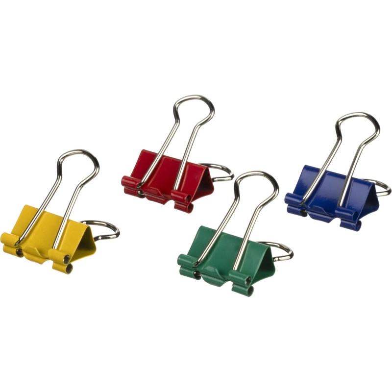 Зажимы для бумаг 19мм 12шт./уп. Комус цветные, картон