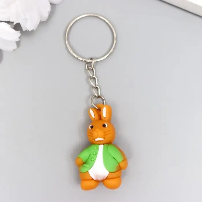 Брелок резина Брелок резина "Кролик в пиджаке" МИКС 1,2х2,5х3,5 см