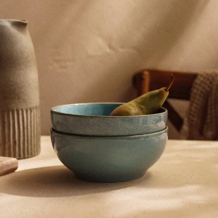 Набор мисок фарфоровых SL Home &laquo;Аззура&raquo;, 1.2 л, d=18.5 см, голубой