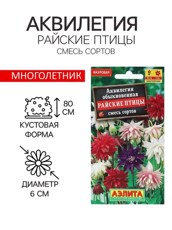 Семена цветов Аквилегия  Семена цветов Аквилегия "Райские птицы", 0,2 г
