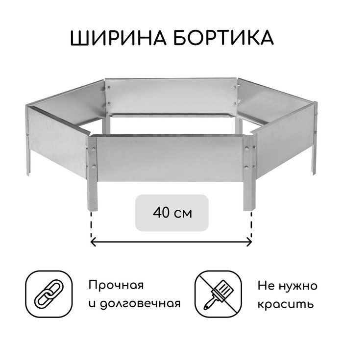 Клумба оцинкованная, d = 80 см, h = 15 см, Greengo Клумба оцинкованная, d = 80 см, h = 15 см, Greengo