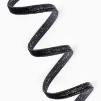 Лента бархатная, с серебряным люрексом, 6 мм, 18&plusmn;1 м, чёрная №03