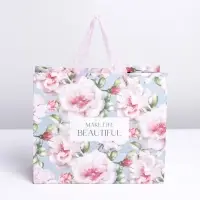 Пакет подарочный крафтовый с пластиковым окном, упаковка, &laquo;Beautiful&raquo;, 24&times;20&times;11 см