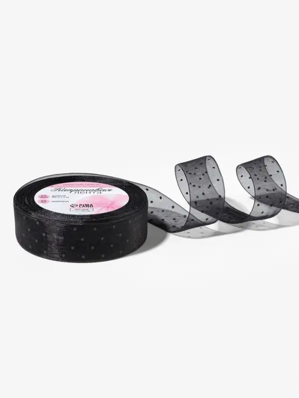 Лента капроновая &laquo;Горох&raquo;, 25 мм, 23&plusmn;1 м, чёрная