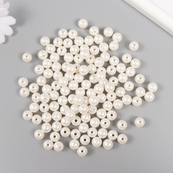 Набор бусин Набор бусин "Жемчуг" d 10 мм, 250 гр, белый