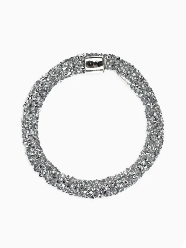 Браслет-пружинка &laquo;Шанталь&raquo;, 2 ряда, цвет серебро, d=7 см