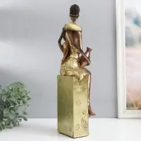 Фигурка полистоун &laquo;Африка. Мать и ребёнок&raquo;, золото узор &mdash; круги, 10.5&times;10&times;40 см