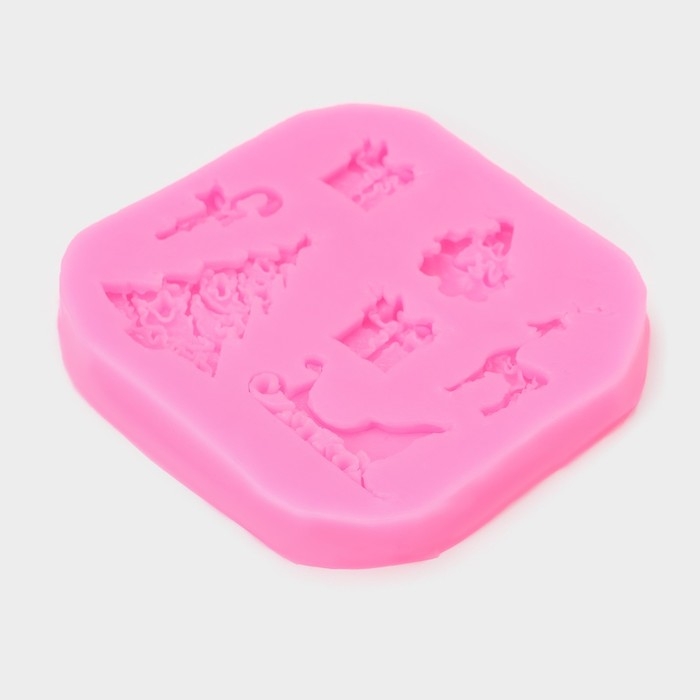 Молд новогодний «Новогодняя суета», силикон, 8×1,1 см, цвет розовый Молд новогодний «Новогодняя суета», силикон, 8×1,1 см, цвет розовый