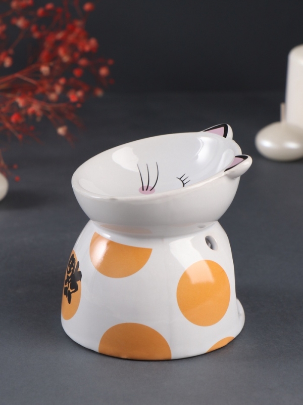 Аромалампа керамика Аромалампа керамика "Котик пятнистый" 10,5х10,5х10,5 см