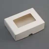 Коробка складная, с окном, белый, 14×10×4 см
