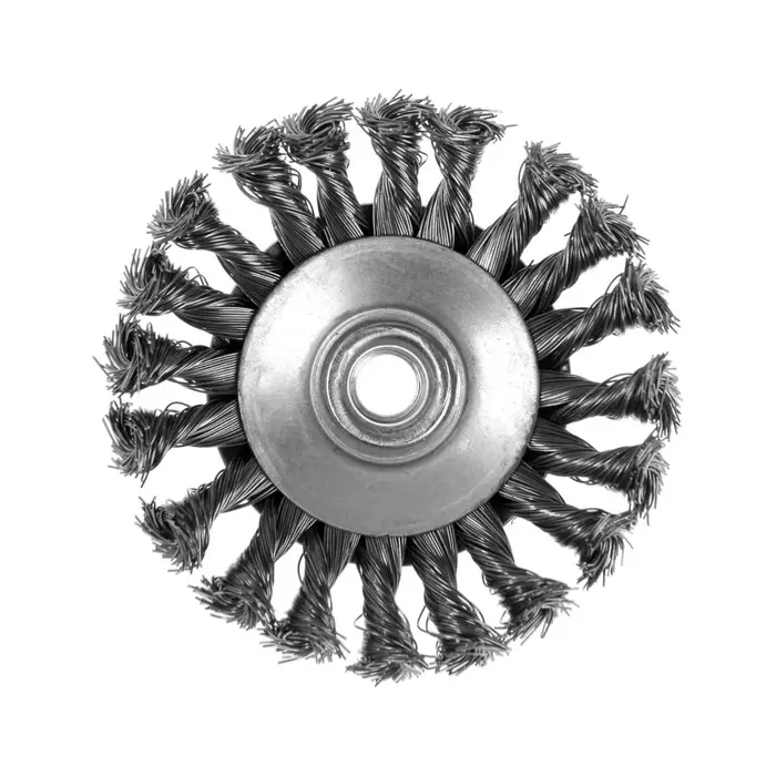 Щетка металлическая для УШМ ЛОМ, крученая проволока, &laquo;тарелка&raquo;, М14, 115 мм