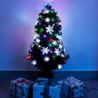 Ёлка фиброоптическая «Снежинки» 90 см, d нижнего яруса 45 см, 80 веток, мигание Ёлка фиброоптическая «Снежинки» 90 см, d нижнего яруса 45 см, 80 веток, мигание