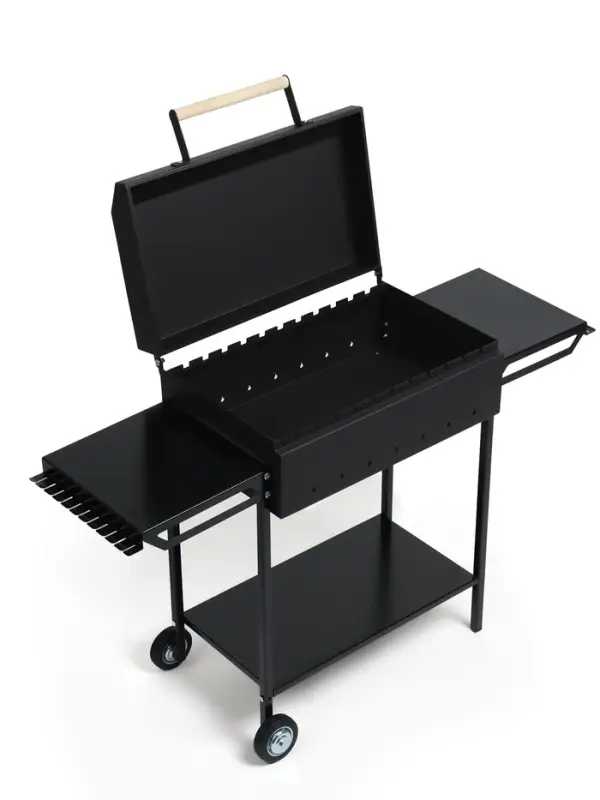 Мангал GrilMe, 35&times;115&times;83 см, сталь 2 мм, 2 полки, колёса
