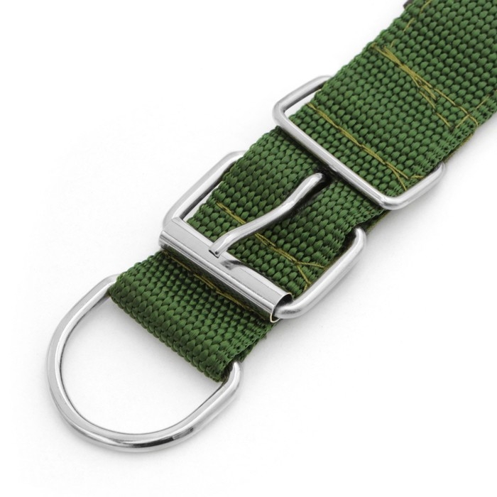 Ошейник Ошейник "Комфорт" комбинированный, 58 х 3 см, ОШ 45-52 см, тёмно-зелёный