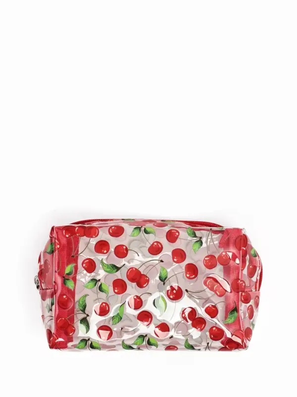 Косметичка ПВХ Вишня 15*6*8,5, отд на молнии,  прозрачный