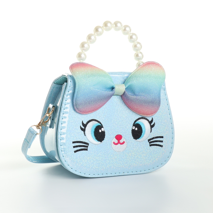 Сумка детская для девочки на клапане «Выбражулька», цвет голубой