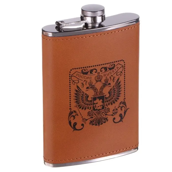 Фляжка &laquo;Герб&raquo;, нержавеющая сталь, 270 мл, 9 oz