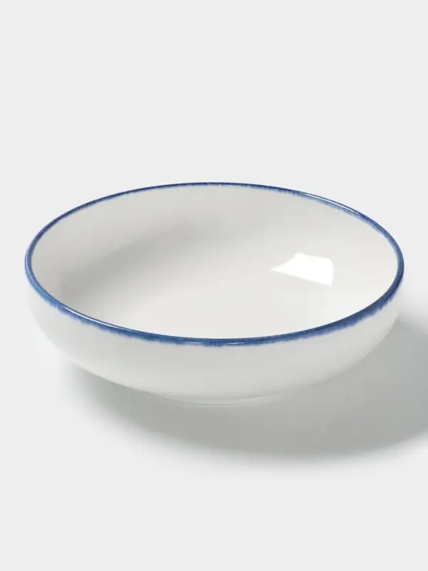 Глубокая тарелка Magistro Blue Lagoon, 1.55 л, d=22.5 см, фарфор, белая