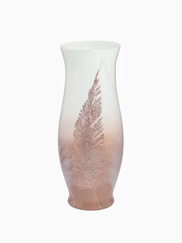 Ваза &laquo;Золотые листья&raquo;, h=30 см, d=12 см, стекло