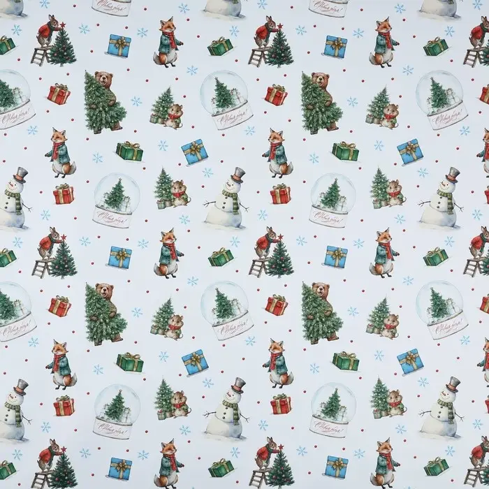 Упаковочная бумага на новый год крафтовая «Новогоднее настроение», 70 х 100 см