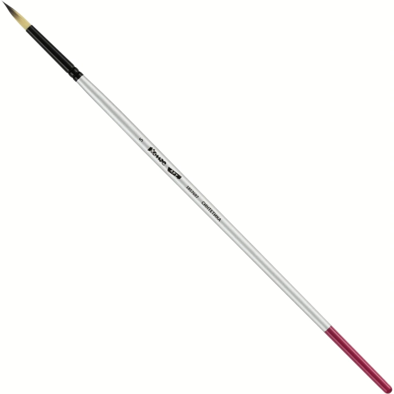 Кисть художественная Комус Арт синтетика средн.жест,кругл.,№5,длинная ручка