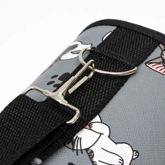 Сумка - переноска каркасная &laquo;Играющие котики&raquo;, размер S, 37.5&times;17&times;22 см, серая