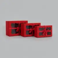 Набор подарочных коробок 3 в 1, прямоугольные с окном, 23&times;16&times;9.5 21&times;14&times;8.0 19&times;12&times;6.5 см