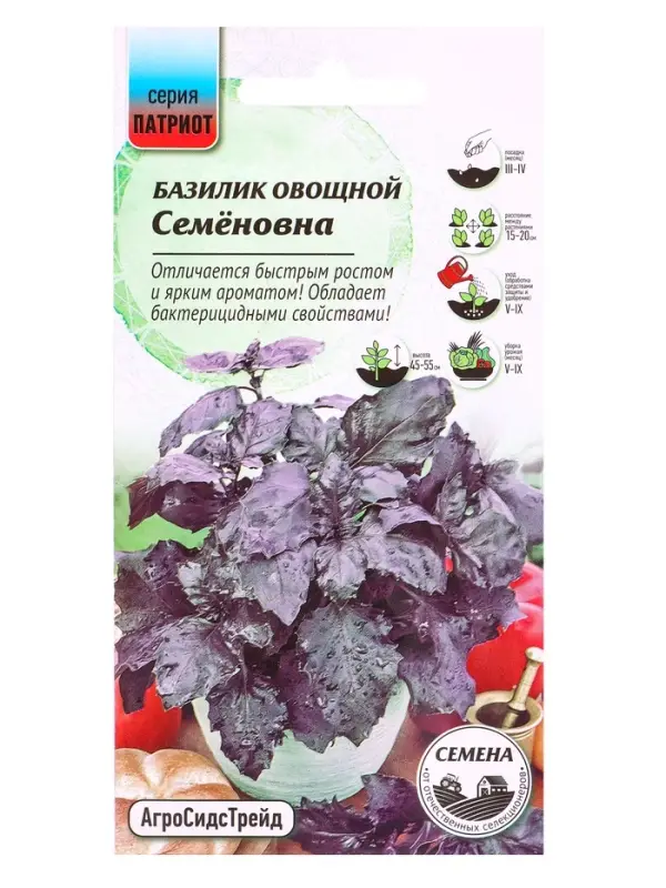 Семена Базилик овощной &laquo;Семеновна&raquo;, 0.25 г, &laquo;АгроСидсТрейд&raquo;