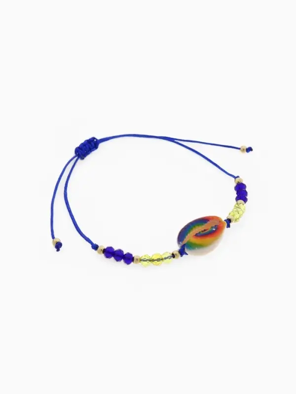 Браслет-оберег &laquo;Глазик&raquo;, ракушка, цветной в золоте