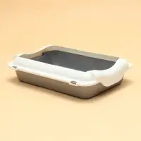 Туалет средний с бортом 36&times;26&times;9, серый/белый