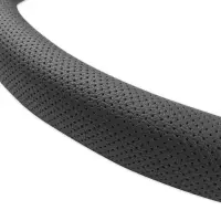 Оплетка на руль (нат. кожа) AVS GL-296XL-B (размер XL, черный) - Серия "Classic"