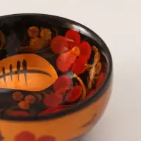 Солонка &laquo;Каравай&raquo;, 7.5&times;3 см, хохлома, дерево