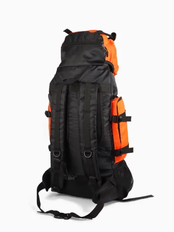 Рюкзак туристический, 90 литров, 6 наружных карманов, шнуровка, оранжевый