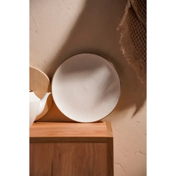 Тарелка SL Home &laquo;Волна в камне&raquo;, d=25.5 см, фарфор, белая