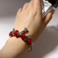 Браслет с шармами &laquo;Марджери&raquo;, звезда, красный в серебре, d=6.5 см