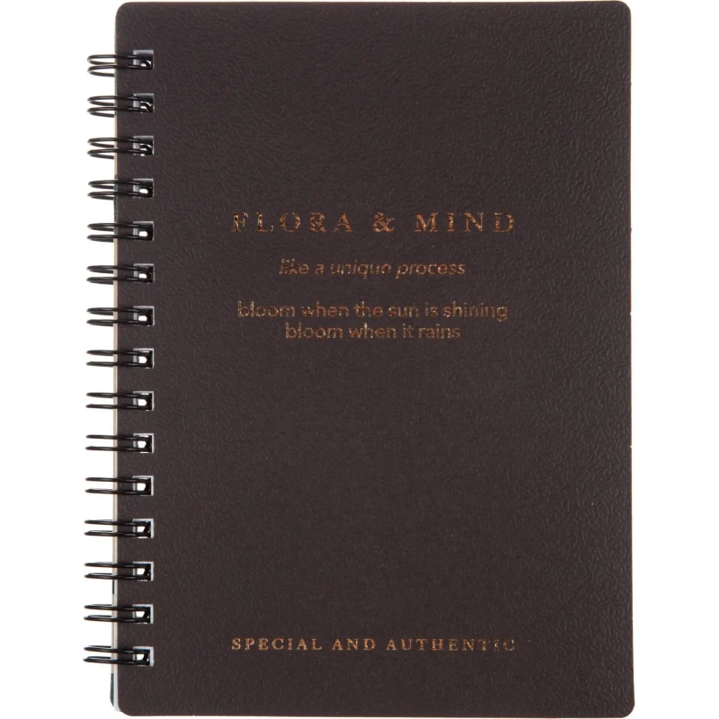 Блокнот BS, 102х142мм, 80л., клетка,  спираль. Flora, черный, N4253