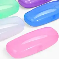 Футляр для очков на хлопушке, однотонный, размер 16&times;3.5&times;5.5 см, полупрозрачный/МИКС