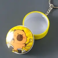 Шкатулка-брелок круглая "Капибара" МИКС 4,5х4,5х2 см