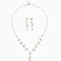 Набор 2 предмета: серьги, колье &laquo;Изумление&raquo;, ветвь, белый в золоте, 42 см