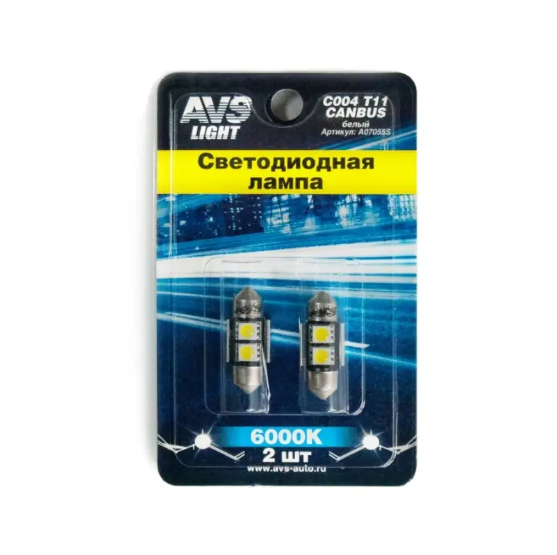 C004 T11/белый/ (SV8,5) CANBUS 4SMD5050 31 мм 12V.